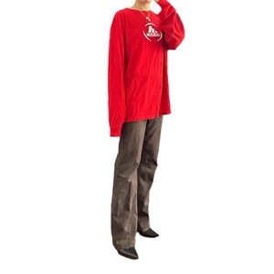 Vintage Adidas 1990s Red Logo Mens Long Sleeve Size XL